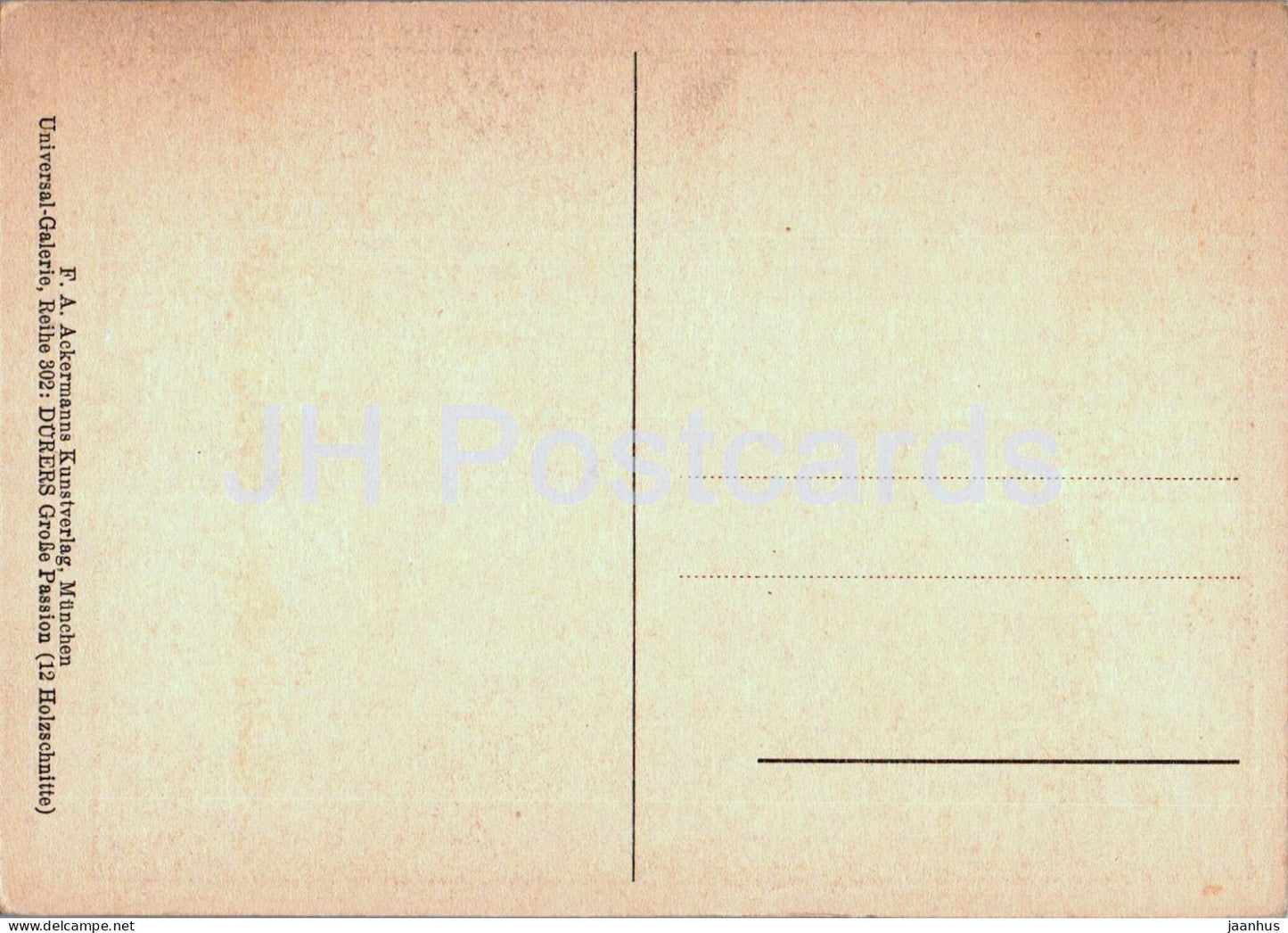 Gravure d'Albrecht Dürer - Die Grablegung - 3150 - Art allemand - carte postale ancienne - Allemagne - inutilisée