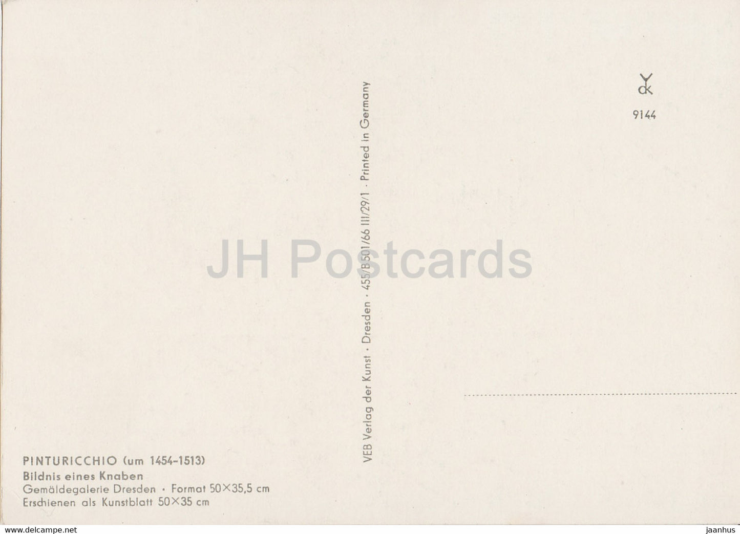 painting by Pinturicchio - Bildnis eines Knaben - boy - Italian art - Germany DDR - unused