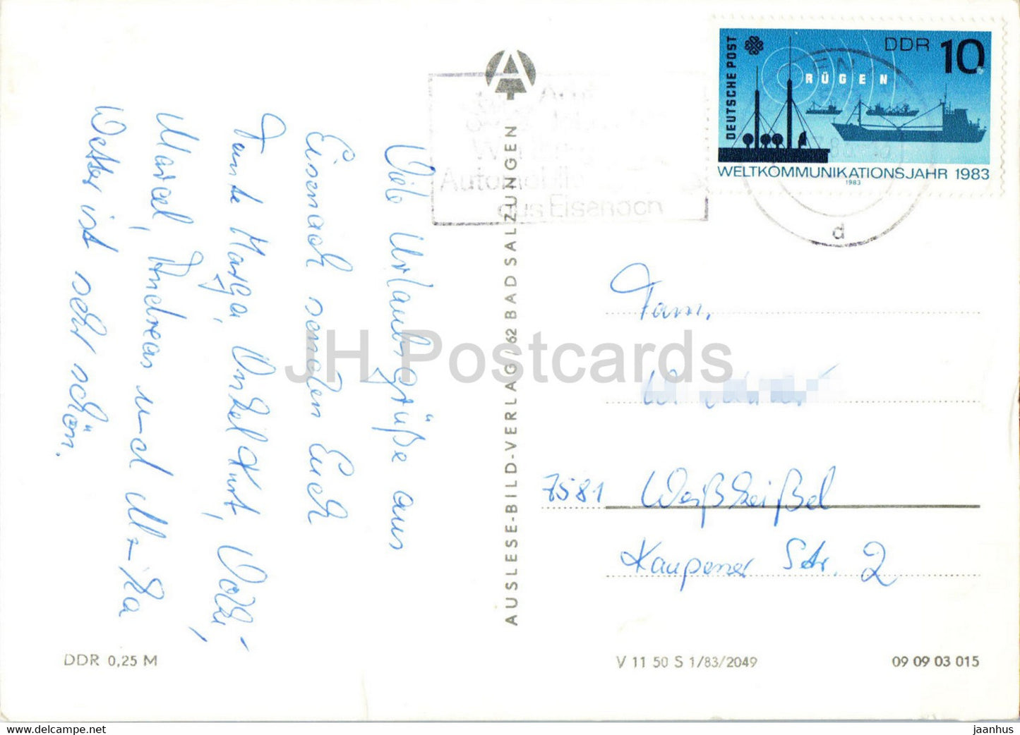 Die Wartburg bei Eisenach - castle - 1983 - Germany DDR - used