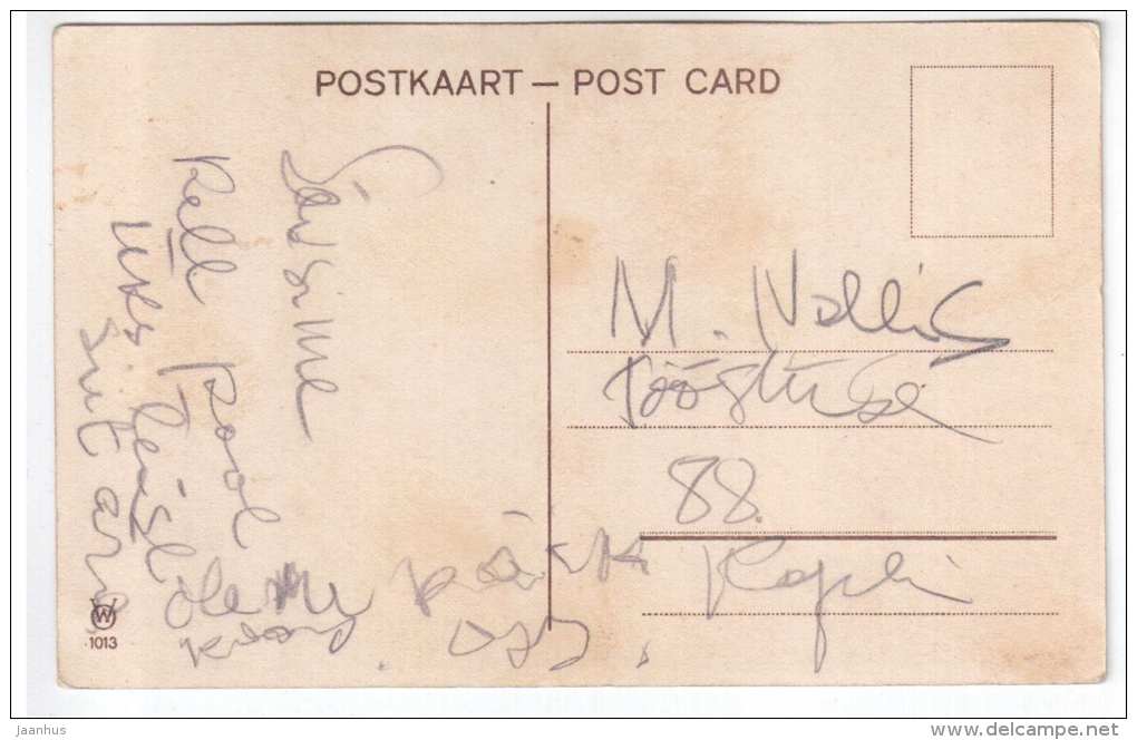 illustration by Fiebiger - castle , rock - WO 1013 - old postcard - circulated in Estonia - used - JH Postcards