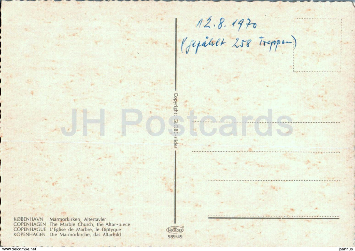 Copenhague - Kobenhavn - Marmorkirken - Altertavlen - L'église de marbre - Retable - 989/49 - 1970 - Danemark - utilisé