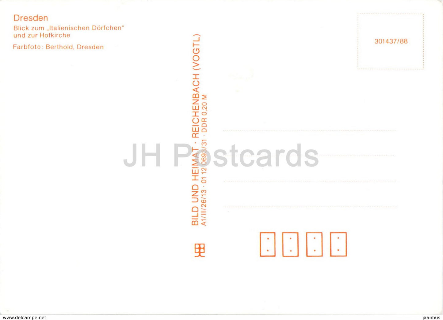 Dresden - Blick zum Italienischen Dorfchen und zur Hofkirche - Germany - DDR - unused