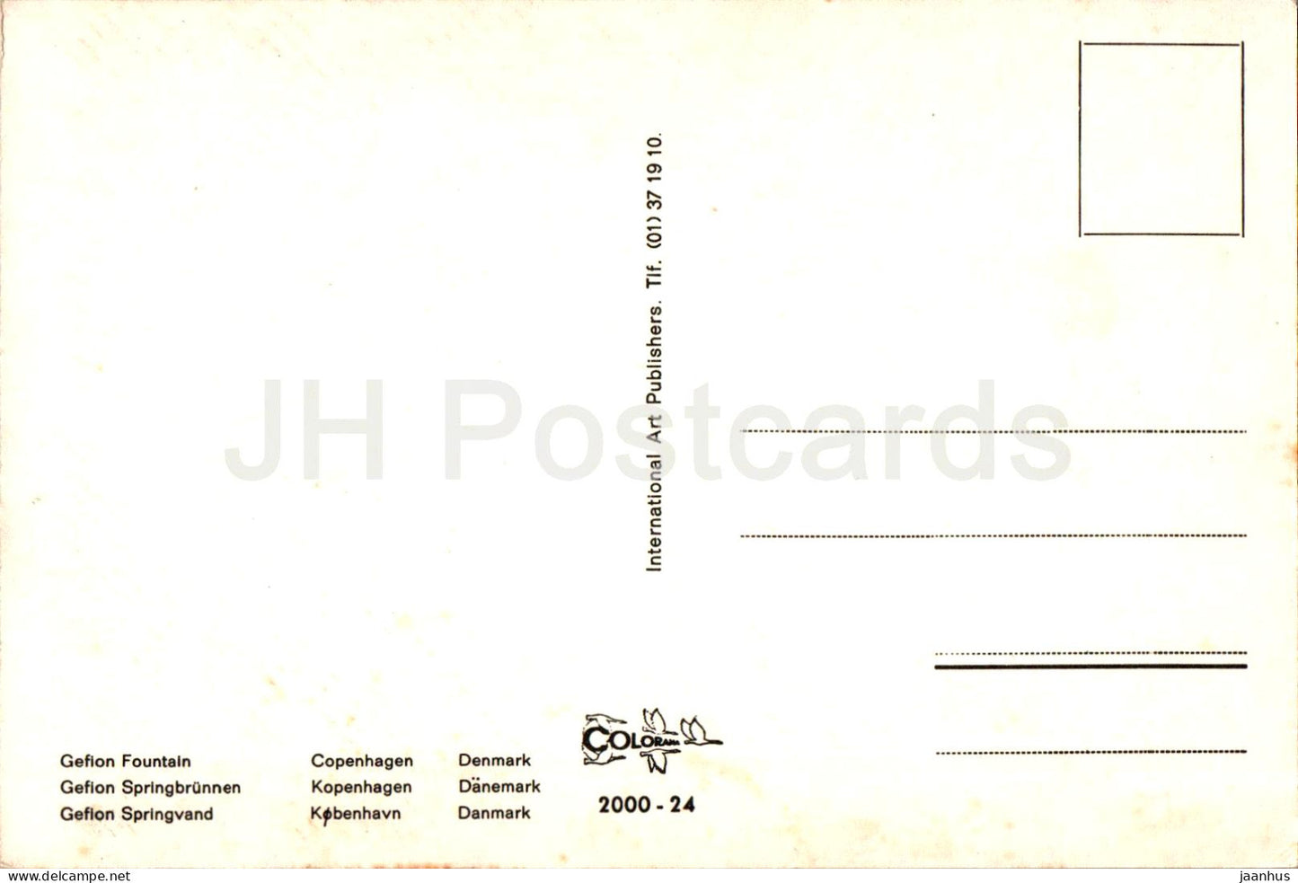 Copenhagen - Kobenhavn - Gefion Springvand - Gefion Fountain - 2000-24 - Denmark - unused
