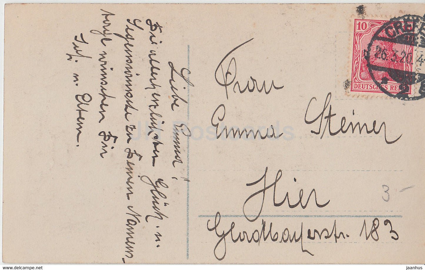 Carte de vœux - Herzlichen Gluckwunsch zum Namenstage - enfants - 8846/4 - carte postale ancienne - 1920 - Allemagne - utilisé