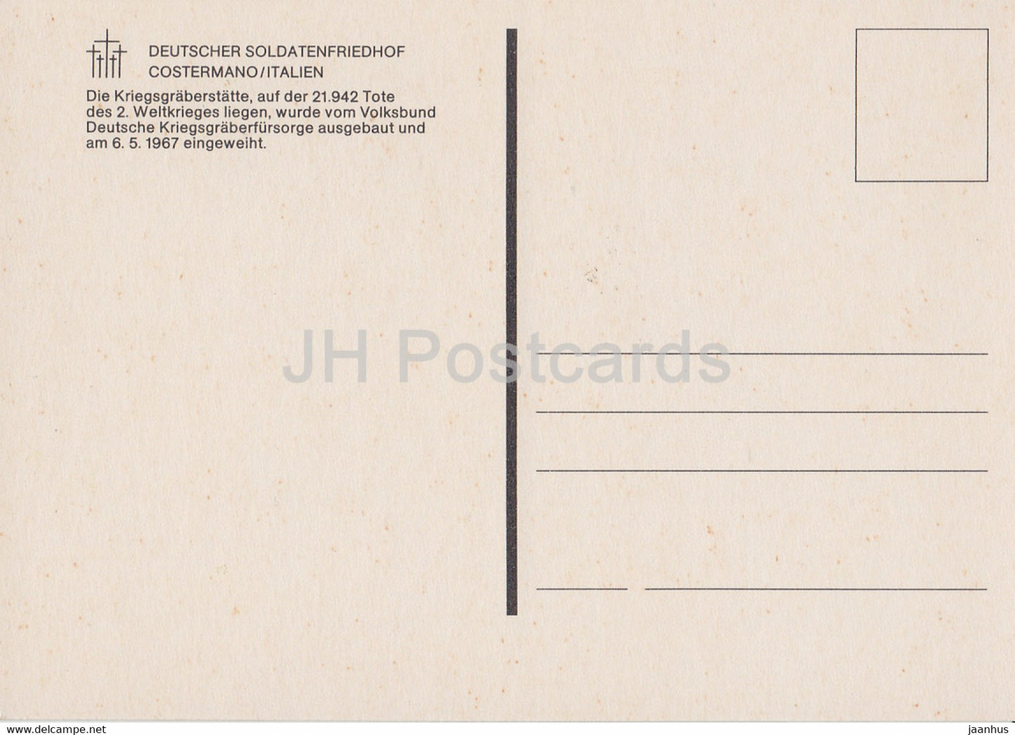 Costermano - Deutscher Soldatenfriedhof - German Soldiers Cemetery - 1 - Italy - Italia - unused