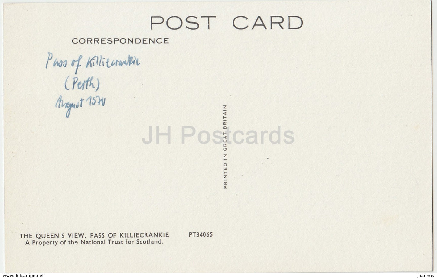 Pass of Killiecrankie - The Queen's View - PT34065 - 1970 - United Kingdom - Scotland - used