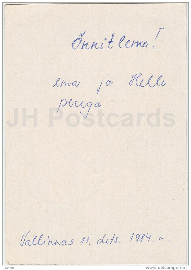 pink roses - flowers - Estonia USSR - used in 1984 - JH Postcards