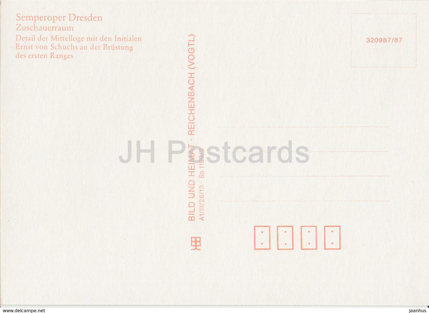 Semperoper Dresden - Zuschauerraum - Détail der Mitelloge mit Initialen - Opéra de Dresde - DDR Allemagne - inutilisé