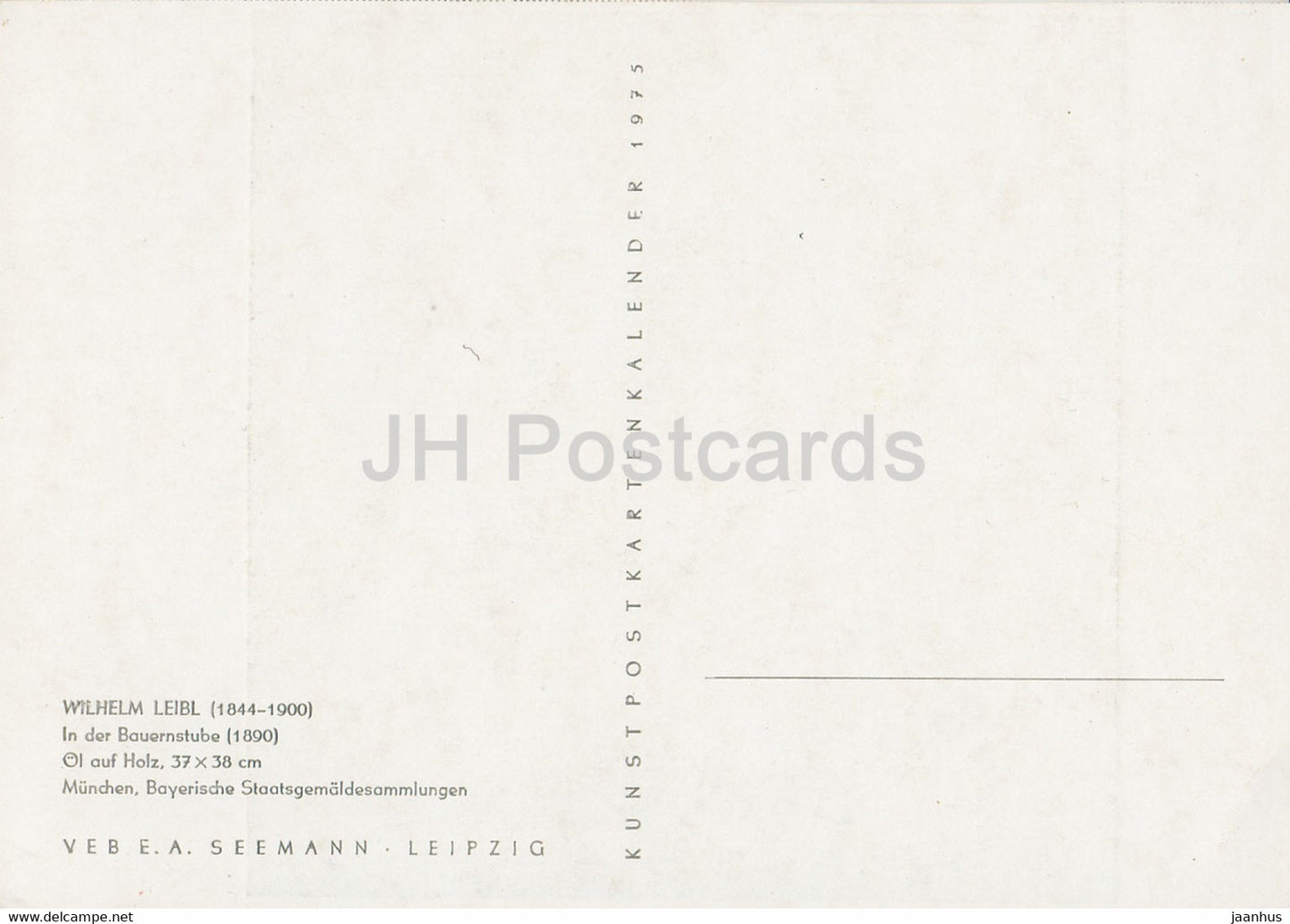 painting by Wilhelm Leibl - In der Bauernstube - folk costumes - German art - 1975 - Germany - unused