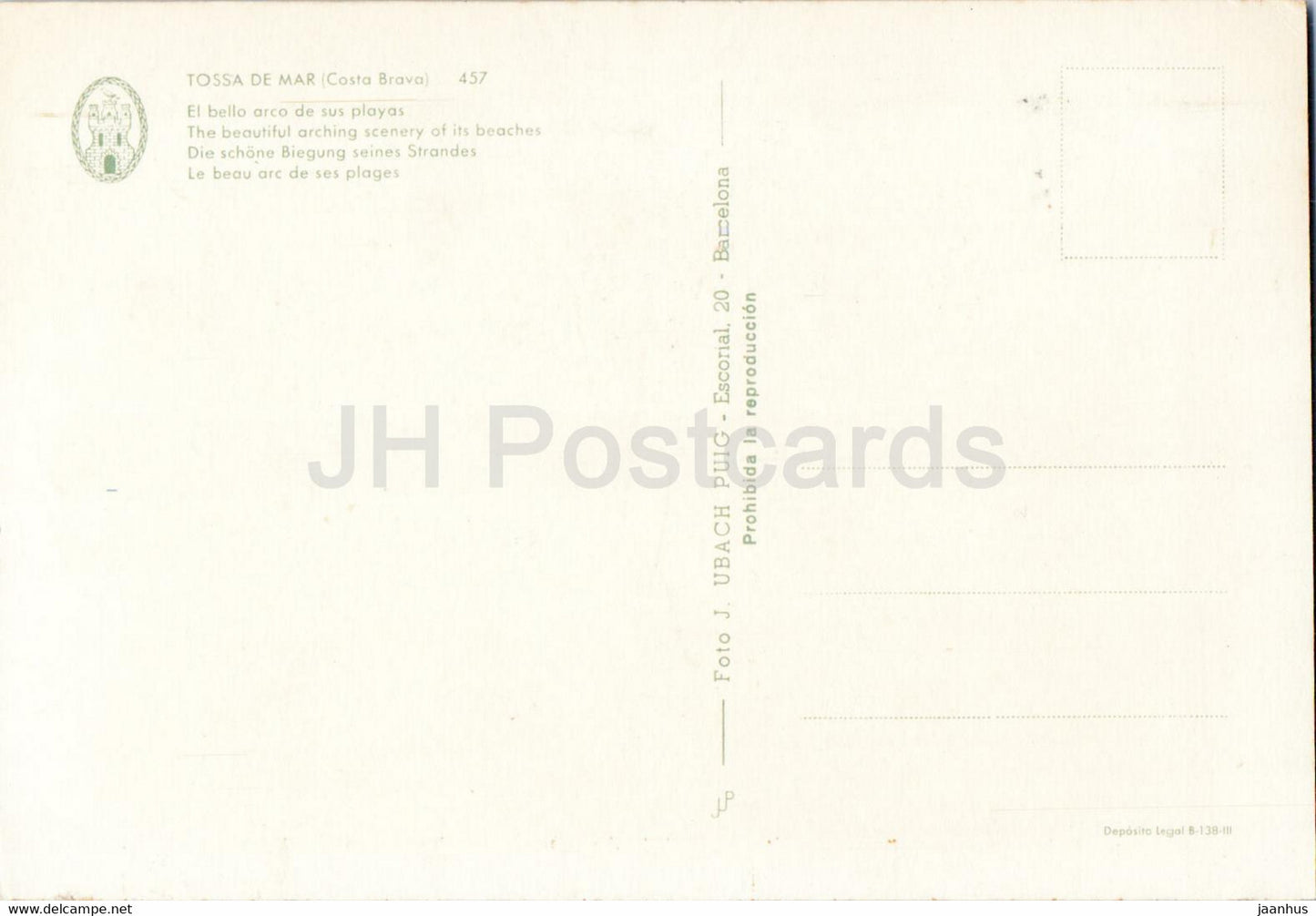 Tossa de Mar - El bello arco de sus playas - beach - boat - 457 - Spain - unused
