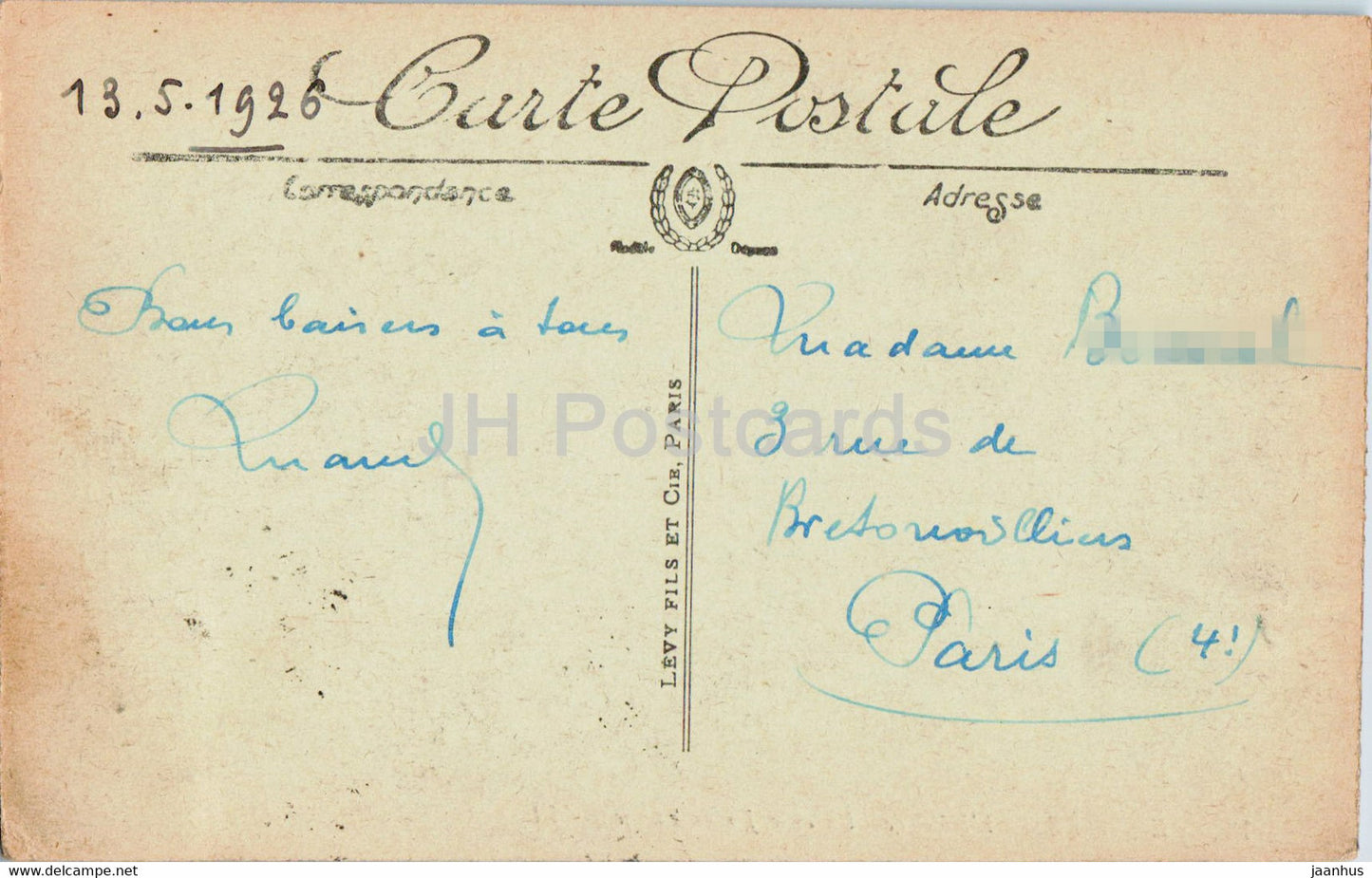 Le Havre - L'Hotel de Ville et le Jardin Public - 78 - alte Postkarte - 1926 - Frankreich - gebraucht