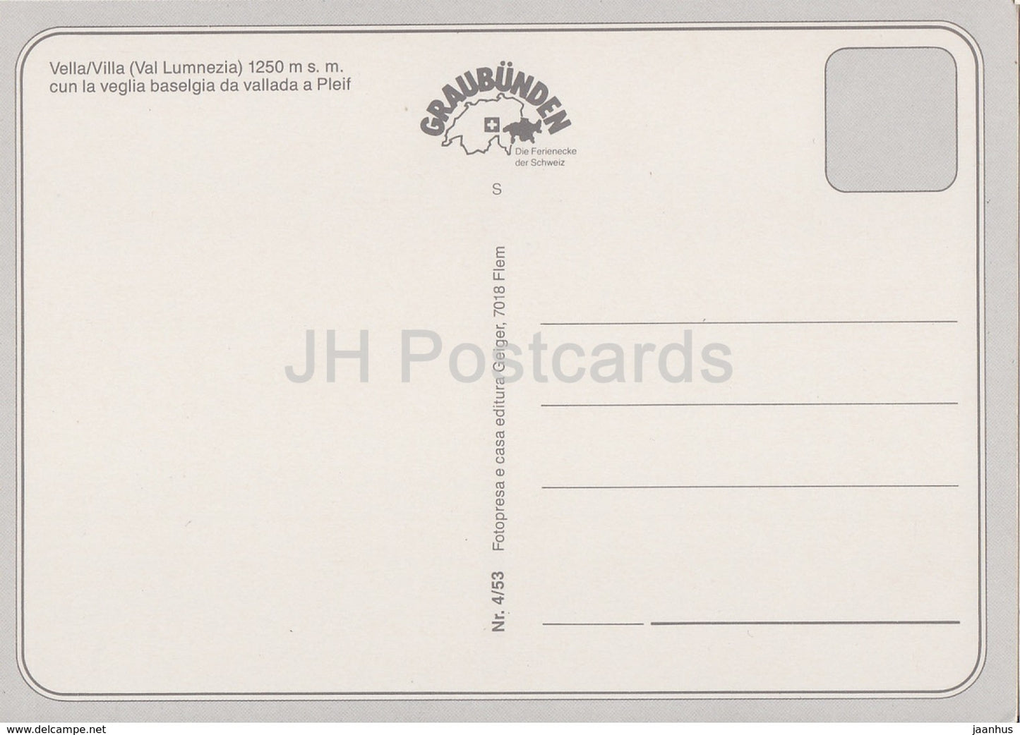 Villa - Val Lumnezia 1250 m cun la veglia Baselgia da Valllada a Pleif - Suisse - inutilisé