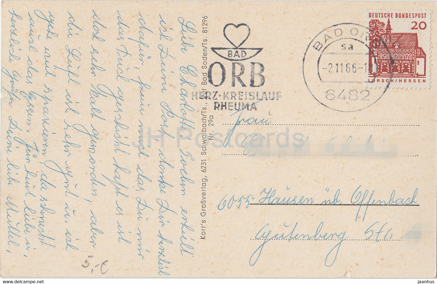 Herzbad Orb - Bin gut angekommen - Bad Orb - 1966 - Germany - used