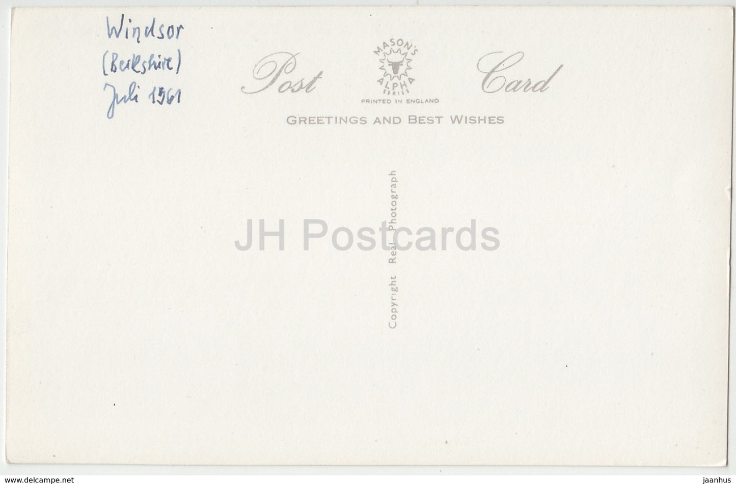 Windsor Castle - Southern Aspect - WN 8 - 1961 - United Kingdom - England - used