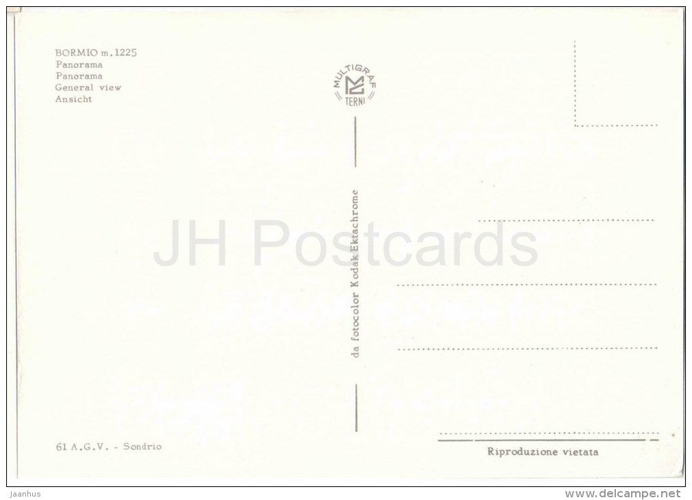 panorama - S. Colombano - Bormio m. 1225 - Sondrio - Lombardia - 61 - Italia - Italy - unused - JH Postcards