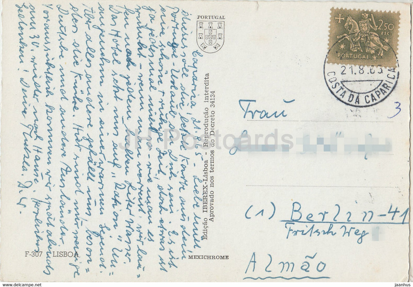 Lissabon - Lisboa - Multiview - Straßenansicht - Straßenbahn - Architektur - Multiview - 1965 - Portugal - gebraucht