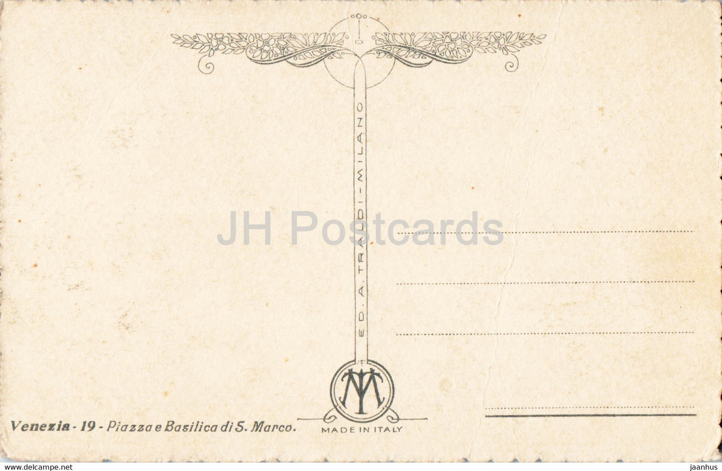 Venezia - Venice - Piazza e Basilica di S Marco - illustration - 19 - old postcard - Italy - unused