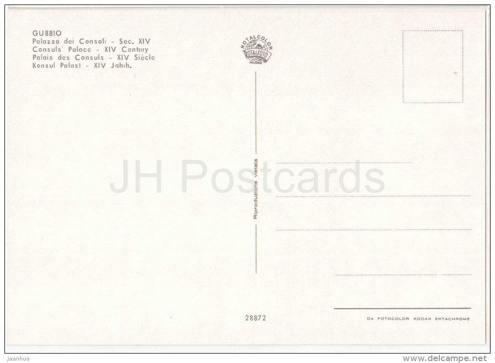 palazzo dei Consoli - Consuls` Palace - Gubbio - Perugia - Umbria - 28872 - Italia - Italy - unused - JH Postcards