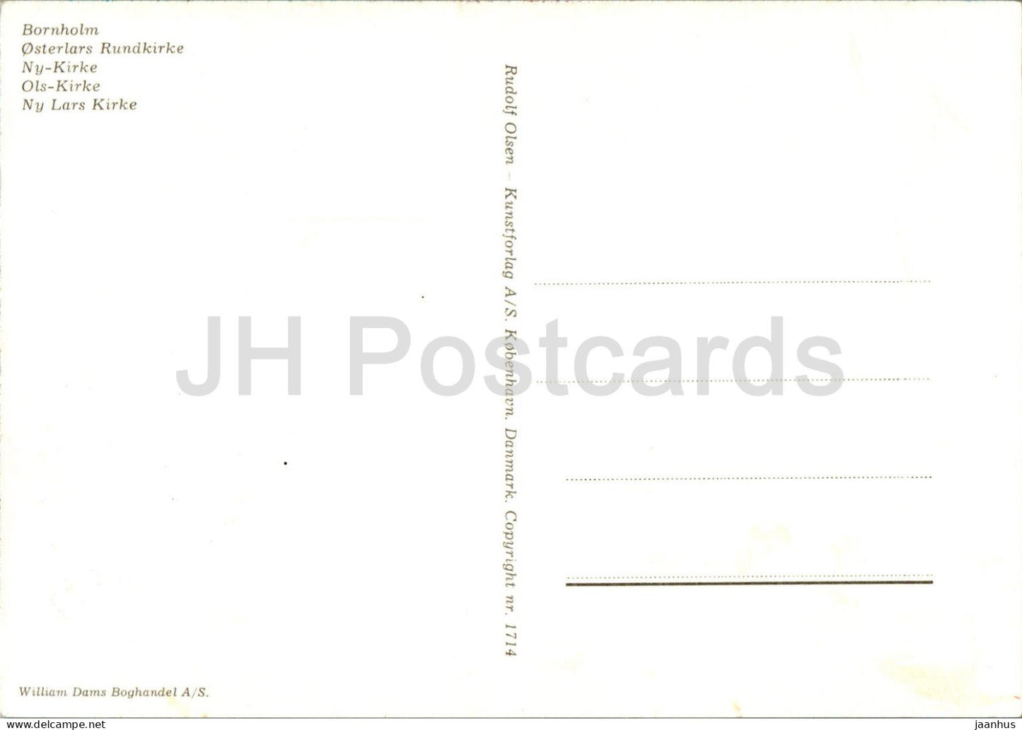 Bornholm - Osterlars Rundkirke - Ny Kirke - Ols Kirke - Ny Lars Kirke round church - 1714 - Denmark - unused