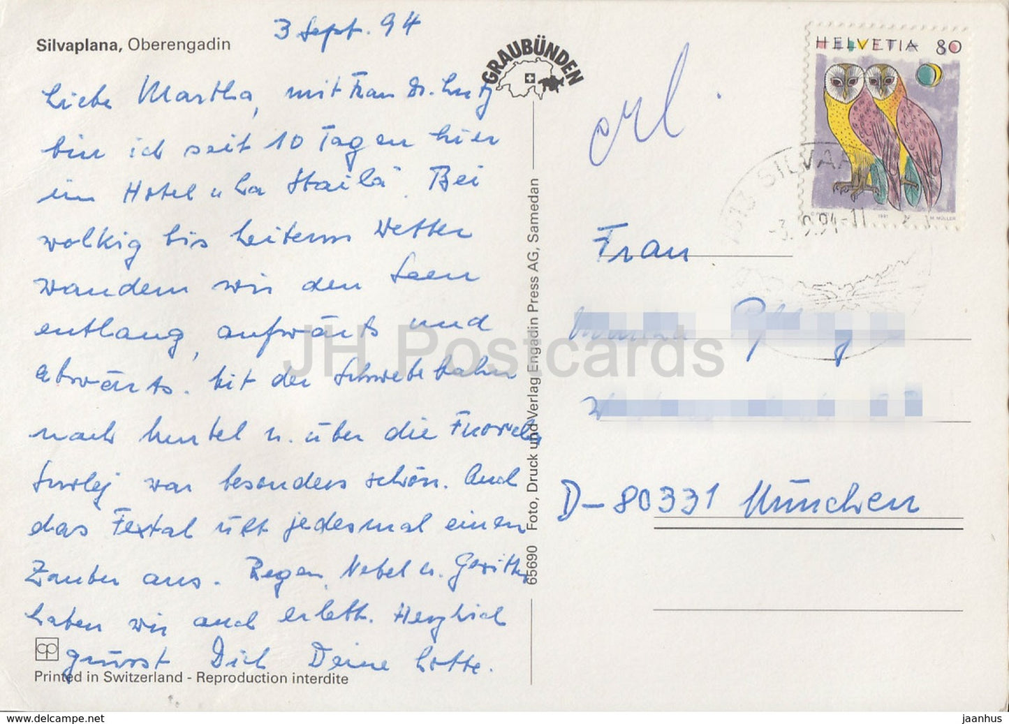 Silvaplana - Oberengadin - 1994 - Switzerland - used