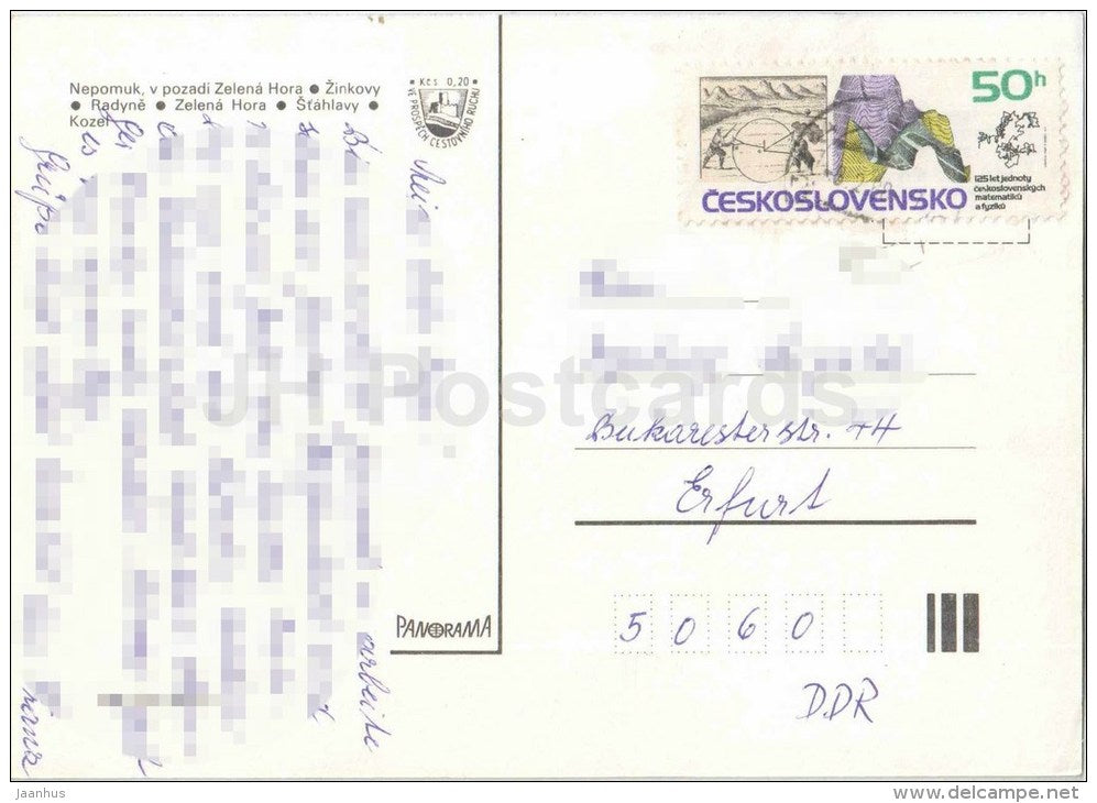 Castles near Plzen - Jih - Nepomuk - Zinkovy - Radyne - Zelena Hora - Stahlavy - Czechoslovakia - Czech - used - JH Postcards