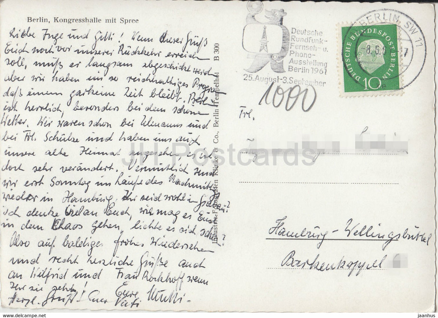 Berlin - Kongresshalle mit Spree - 1961 - Germany - used