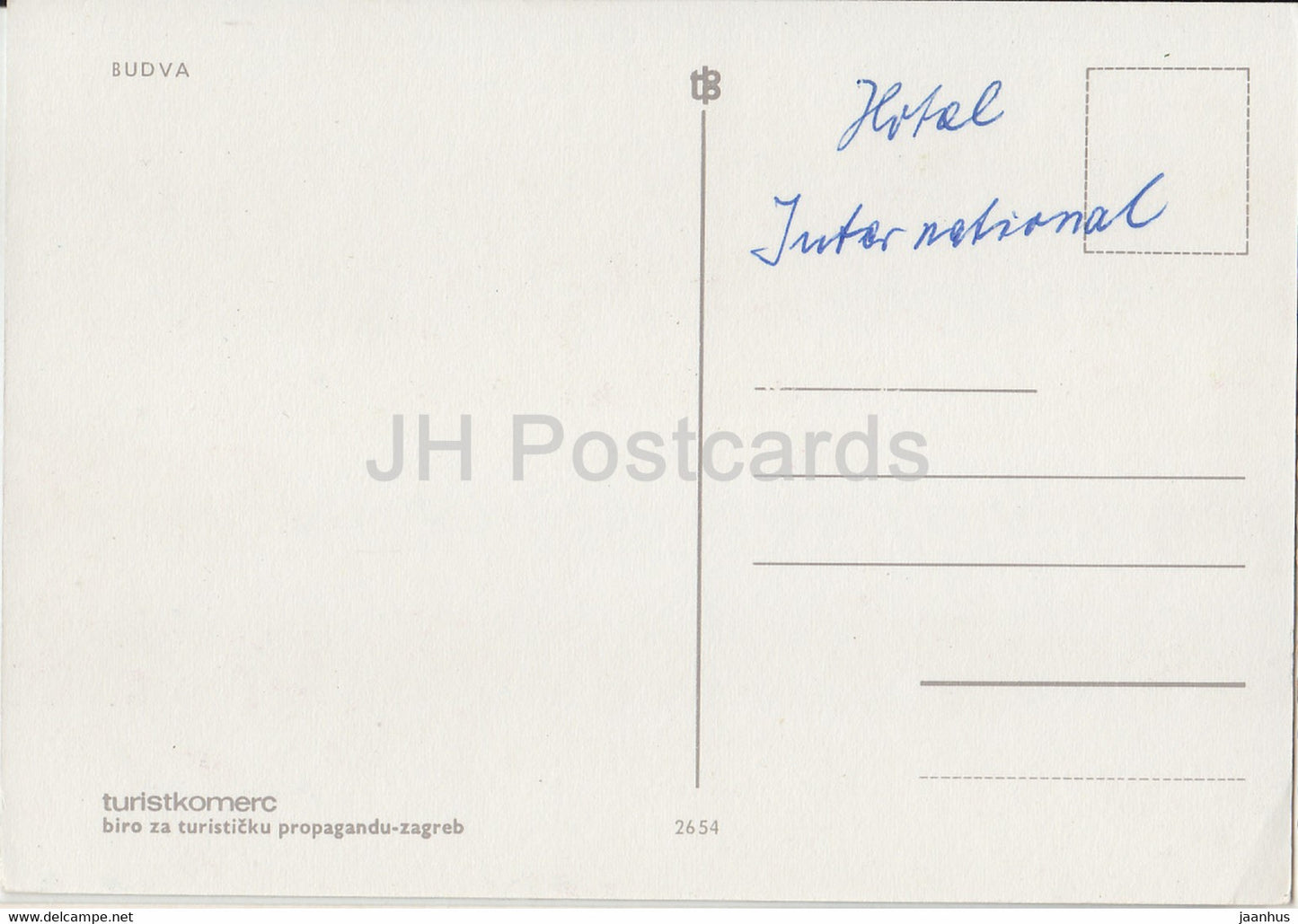 Pozdrav iz Budve - Budva - town view - ship Atlas - hotel International - 2654 - Yugoslavia - Montenegro - used