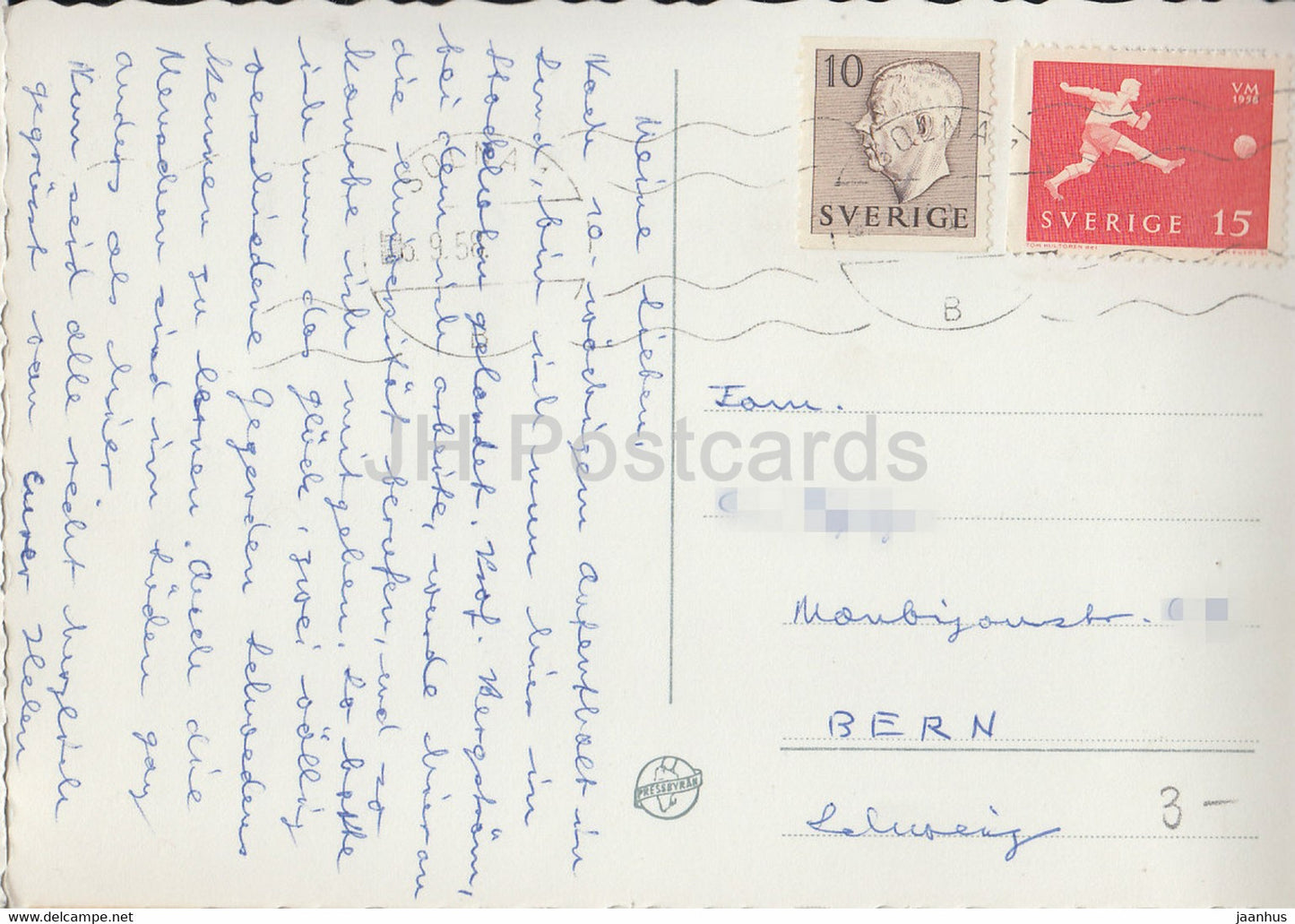 Stockholm - Kungl Slottet och Karl XII staty - Royal Palace and Karl XII statue - old postcard - 1958 - Sweden - used