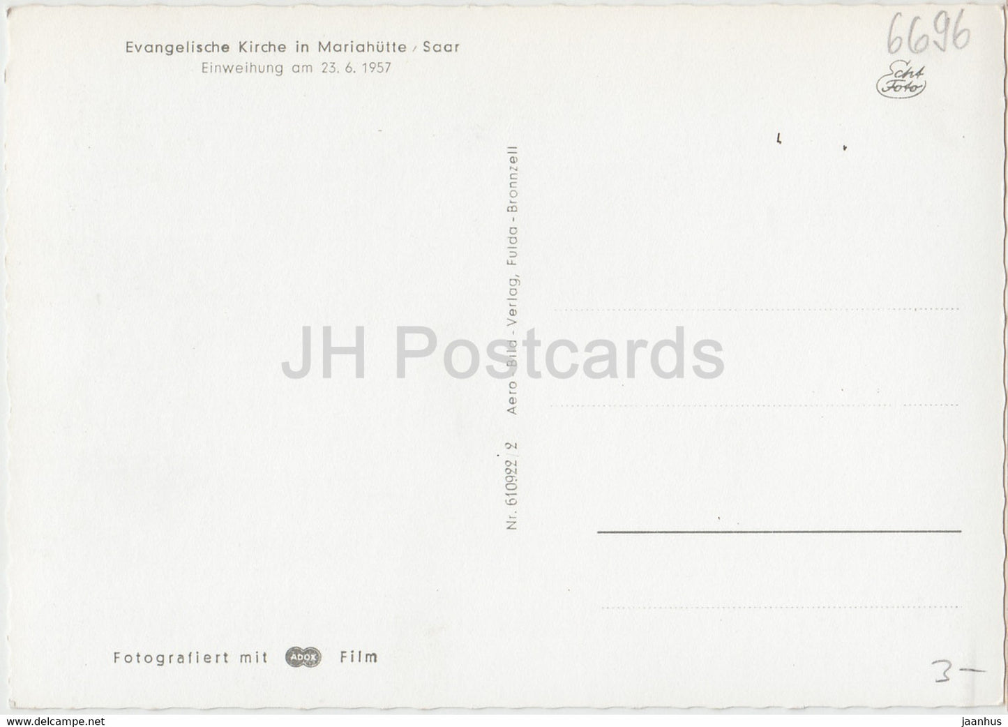 Evangelische Kirche in Mariahütte - Einweihung i 1957 - Kirche - Deutschland - unbenutzt