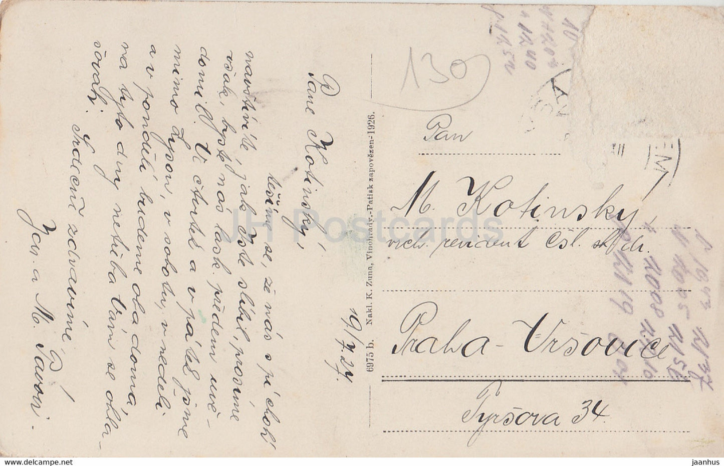 Lysa - old postcard - 1927 -Czech Republic - used