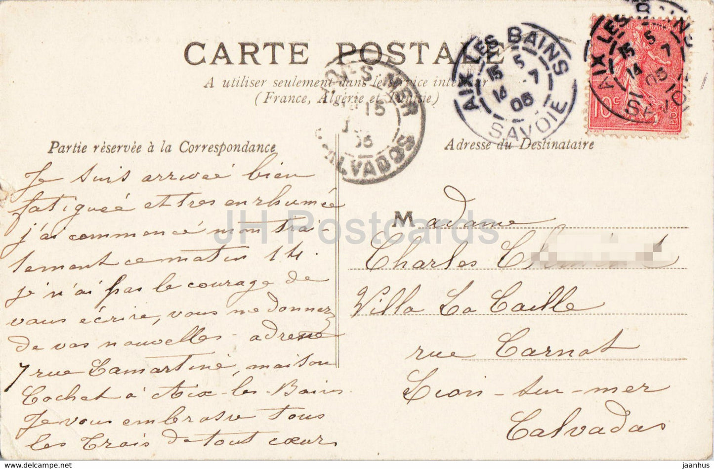 Aix les Bains - Cascade de Gresy - 26 - carte postale ancienne - 1905 - France - occasion