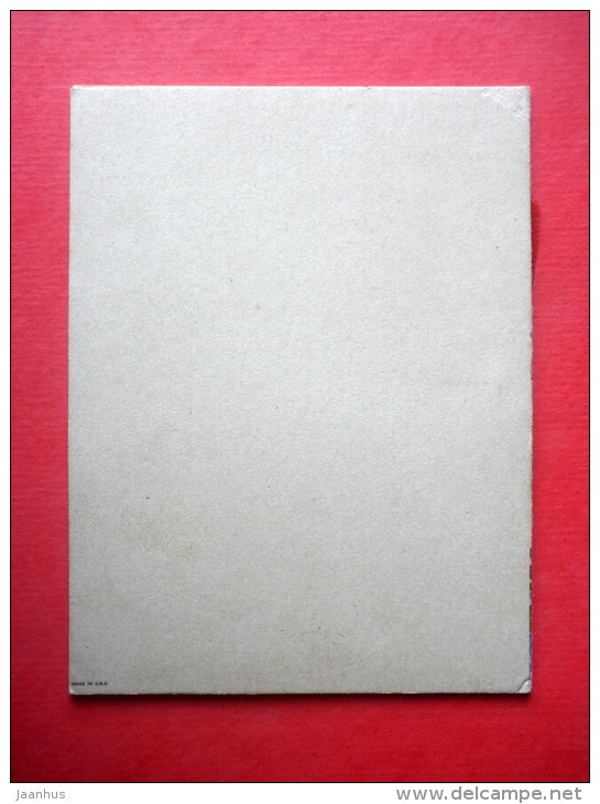 new year greeting card - Seasons Greetings - sailing ship - USA - circulated in Estonia 1934 - JH Postcards