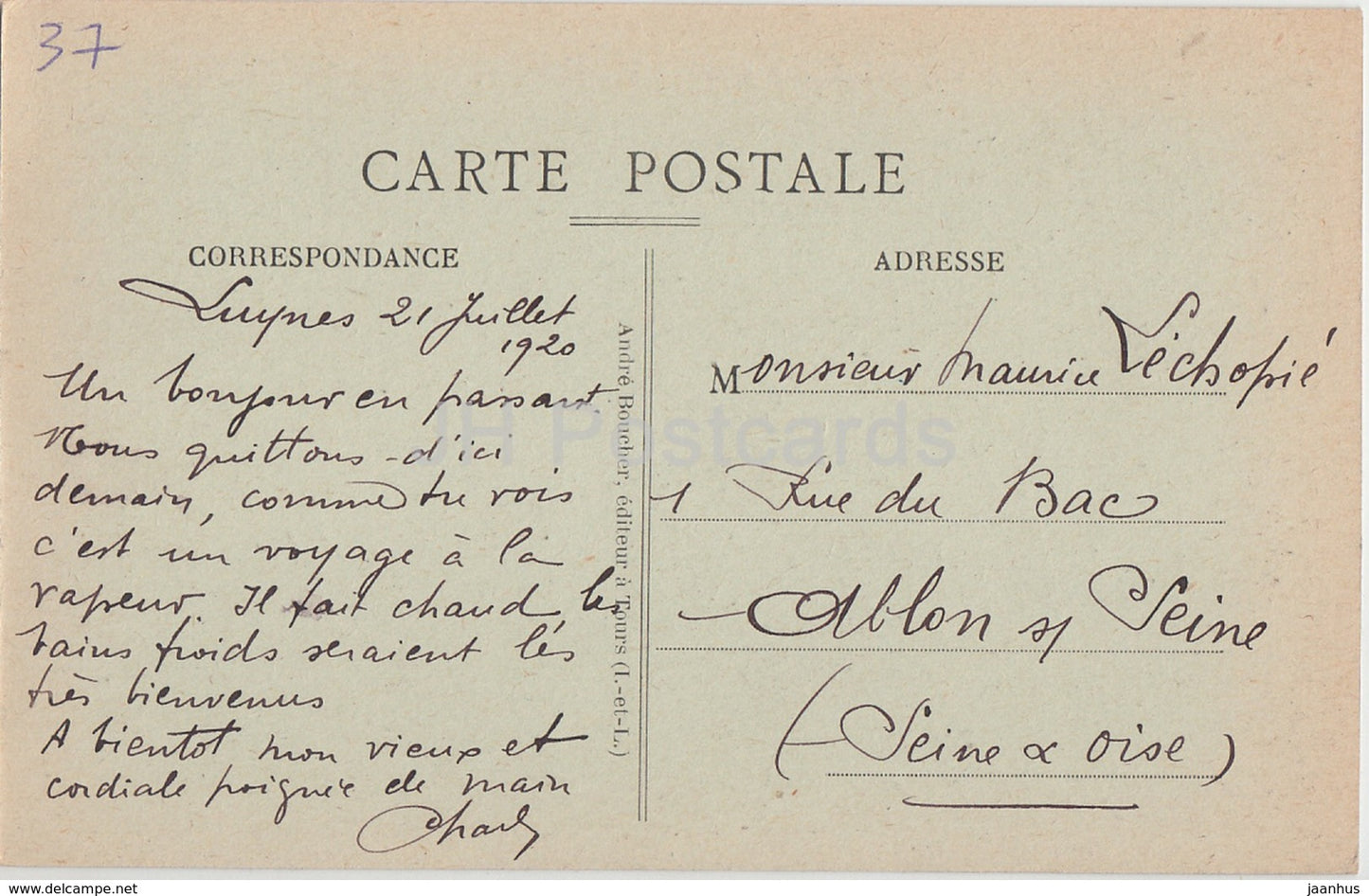 Chateau de Luynes - Cote Ouest - Schloss - 773 - alte Postkarte - 1920 - Frankreich - gebraucht