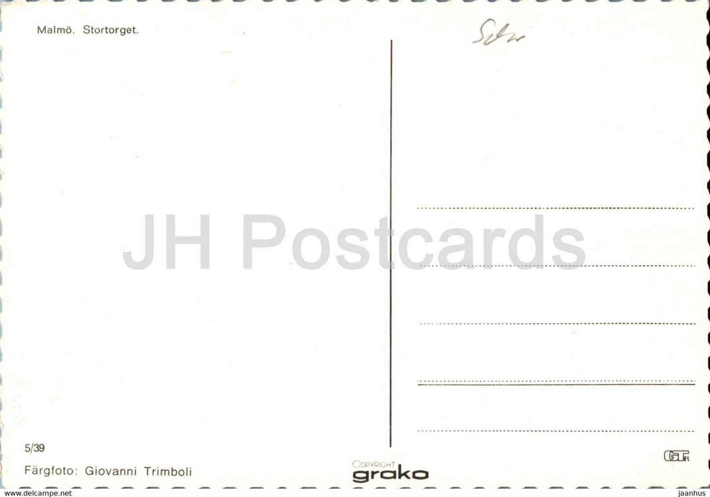 Malmo - Stortorget - 5/39 - Sweden - unused