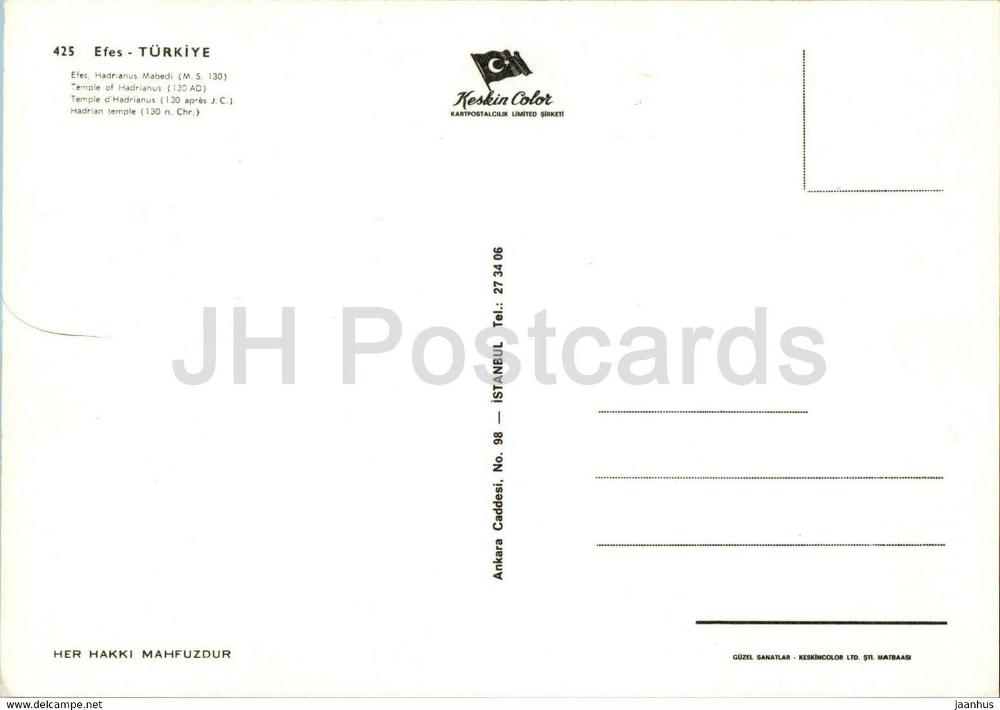 Ephesus - Temple of Hadrianus - Efes - ancient world - 425 - Turkey - unused