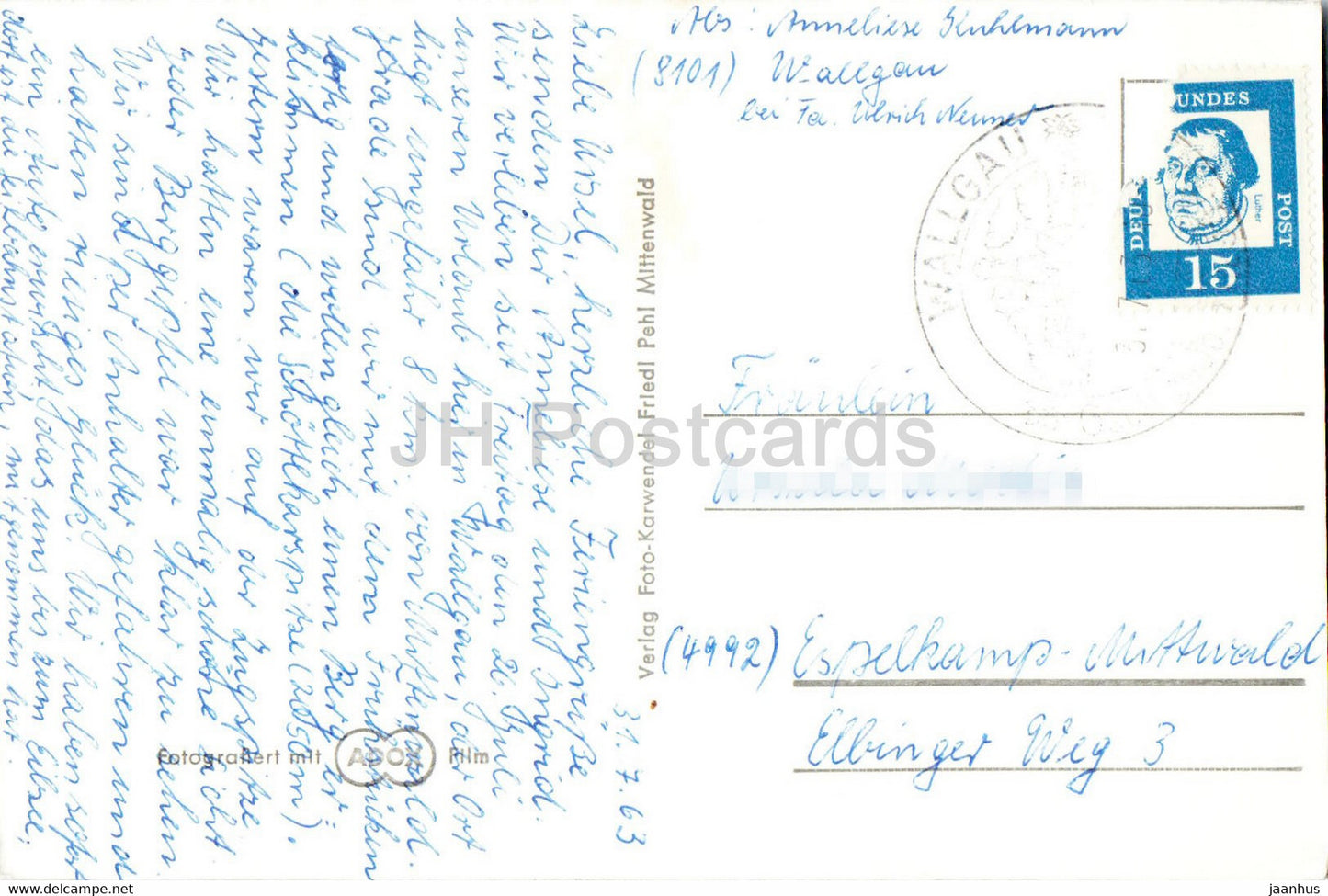 Mittenwald mit Tiroler Berge - 1963 - Germany - used