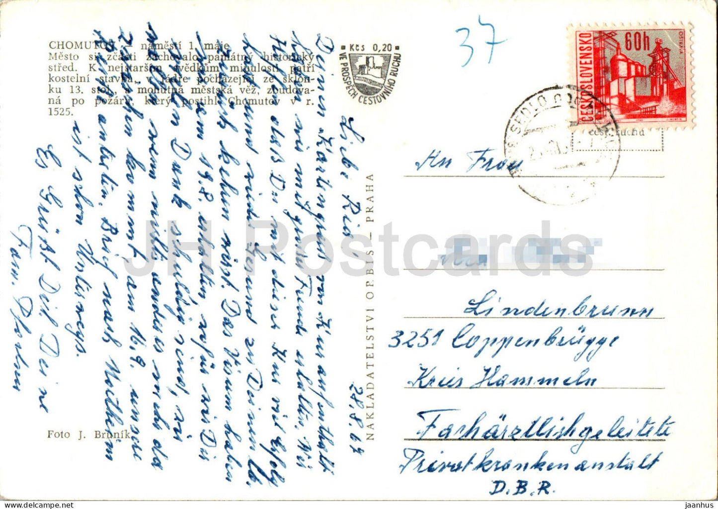 Chomutov - Namesti 1 Maje - Place du 1er mai - 1967 - République tchèque - Tchécoslovaquie - occasion