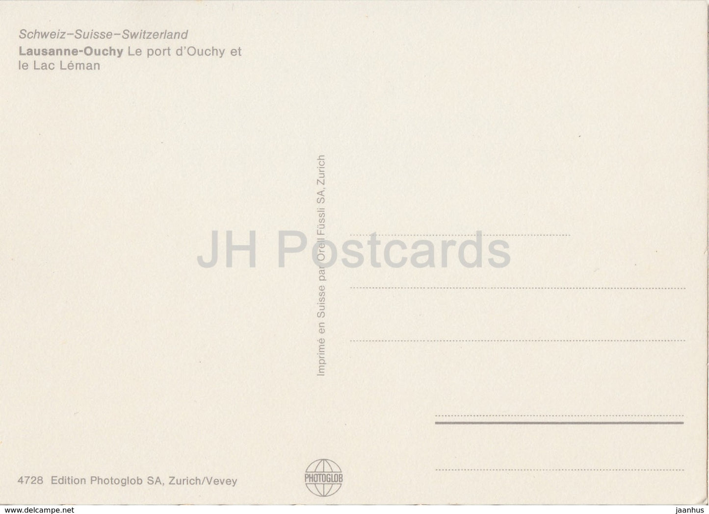 Lausanne Ouchy - Le Port d'Ouchy et le lac Leman - 1 - 4728 - Switzerland - unused