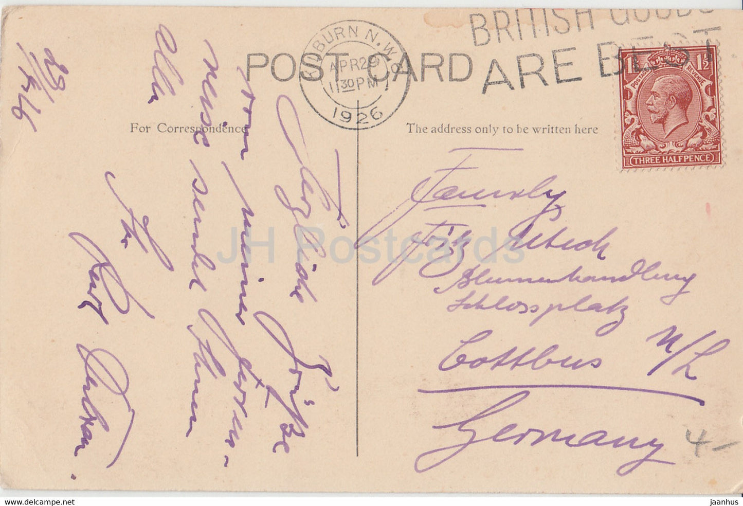 London – Piccadilly Circus – Auto – Bus – alte Postkarte – 1926 – England – Vereinigtes Königreich – gebraucht