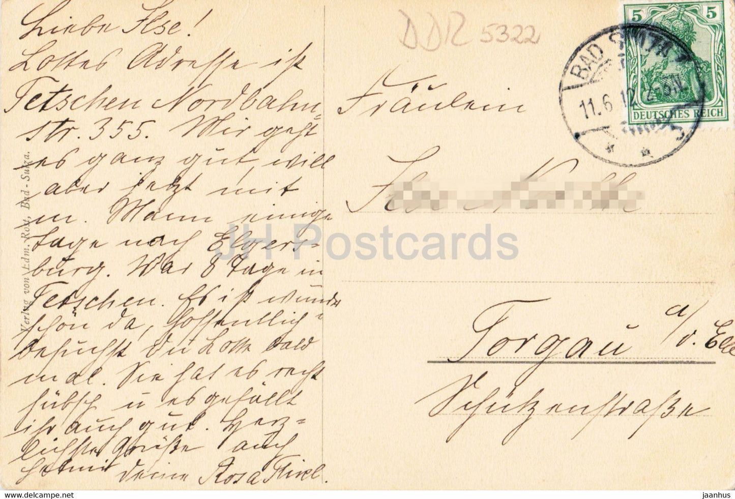 Bad Sulza - Sophienstraße - alte Postkarte - 1912 - Deutschland - gebraucht