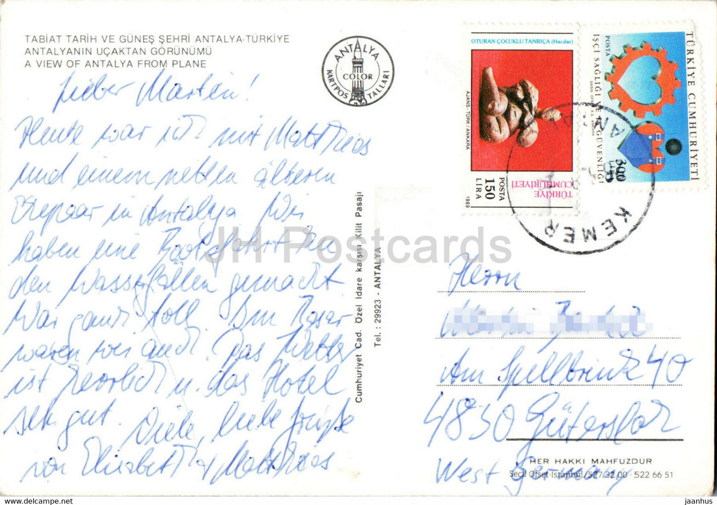 Antalya - Une vue d'Antalya depuis un avion - Turquie - occasion