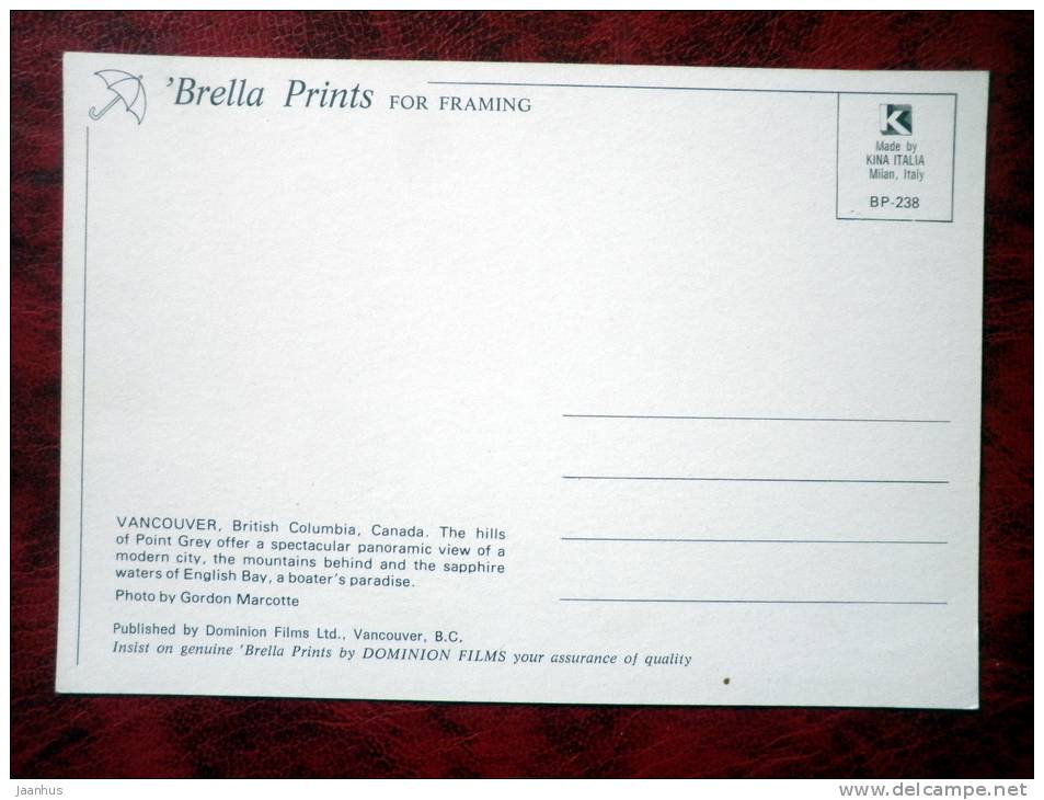 Vancouver incredible - Panoramic view - English bay - Vancouver - Canada - unused - JH Postcards