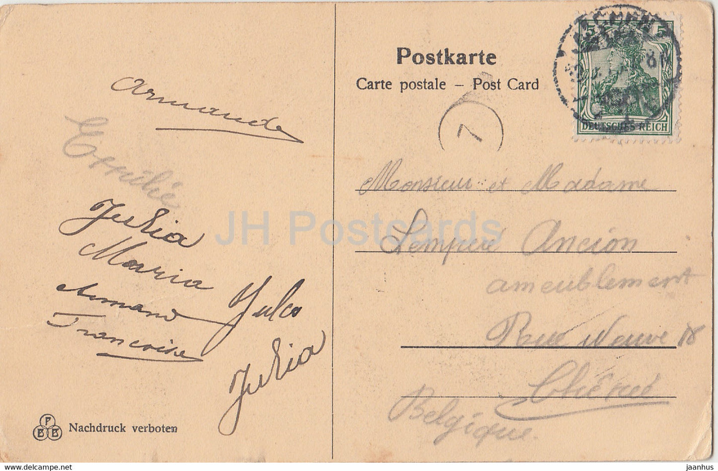 Aachen - Ponttor - im Hintergrund der Lousberg - Gemalde v Hermann Killian - old postcard - Germany - used