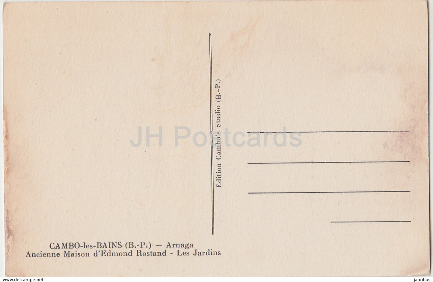 Cambo les Bains - Arnaga - Ancienne Maison d'Edmond Rostand - Les Jardins - alte Postkarte - Frankreich - unbenutzt
