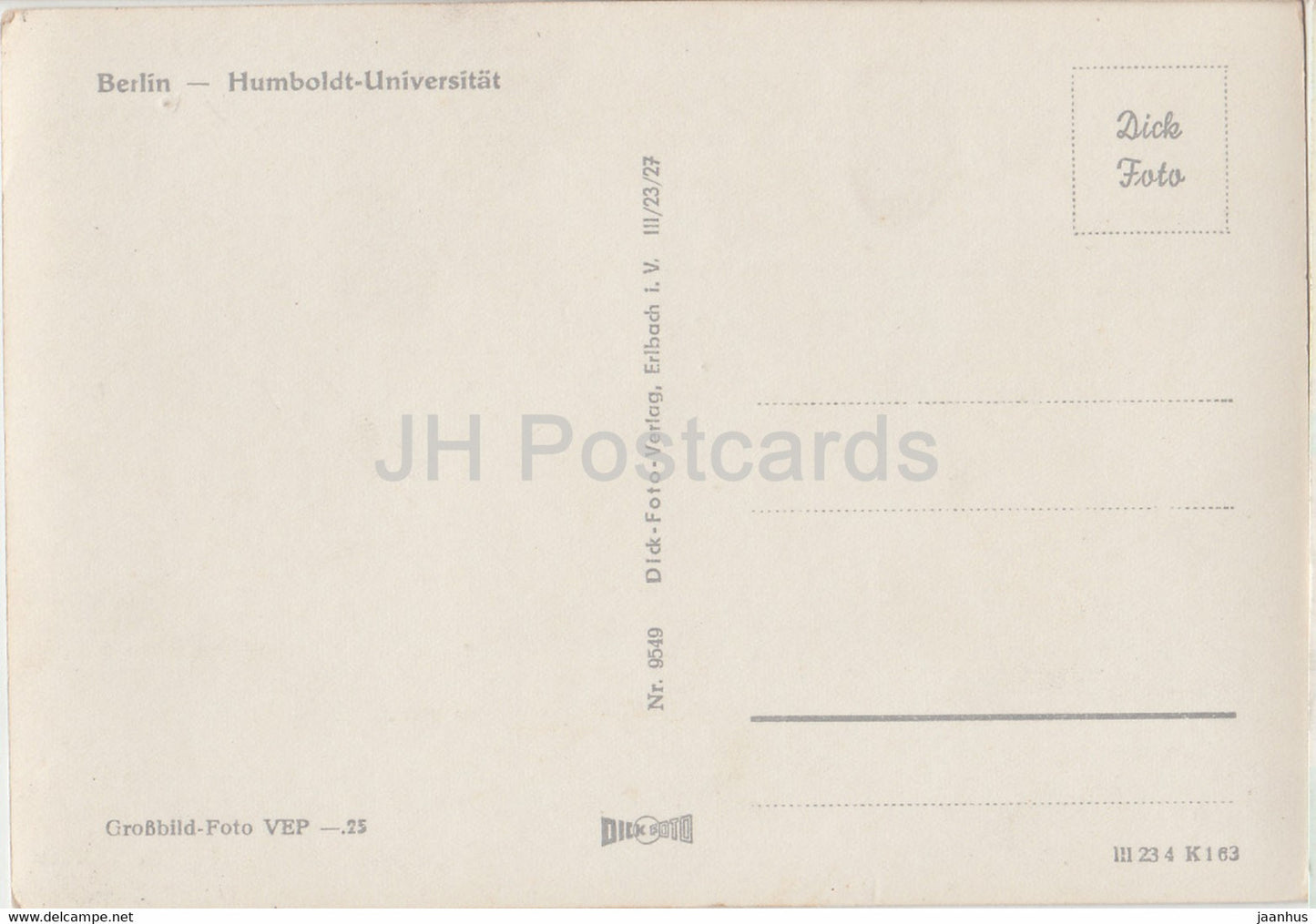 Berlin - Humboldt-Universität - Deutschland - unbenutzt