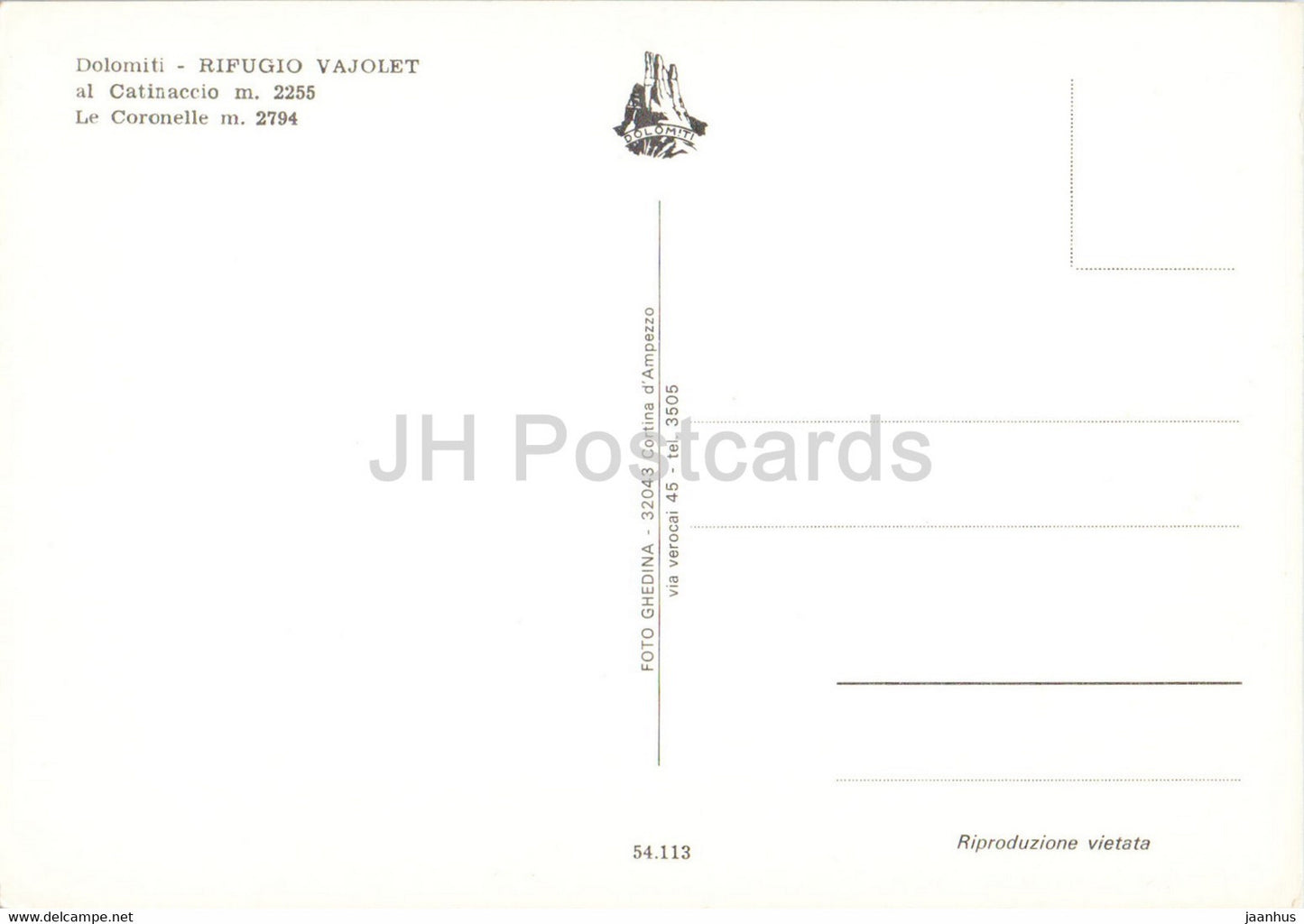 Dolomiti - Rifugi Vajolet - Al Catinaccio - Le Coronelle - Italie - inutilisé