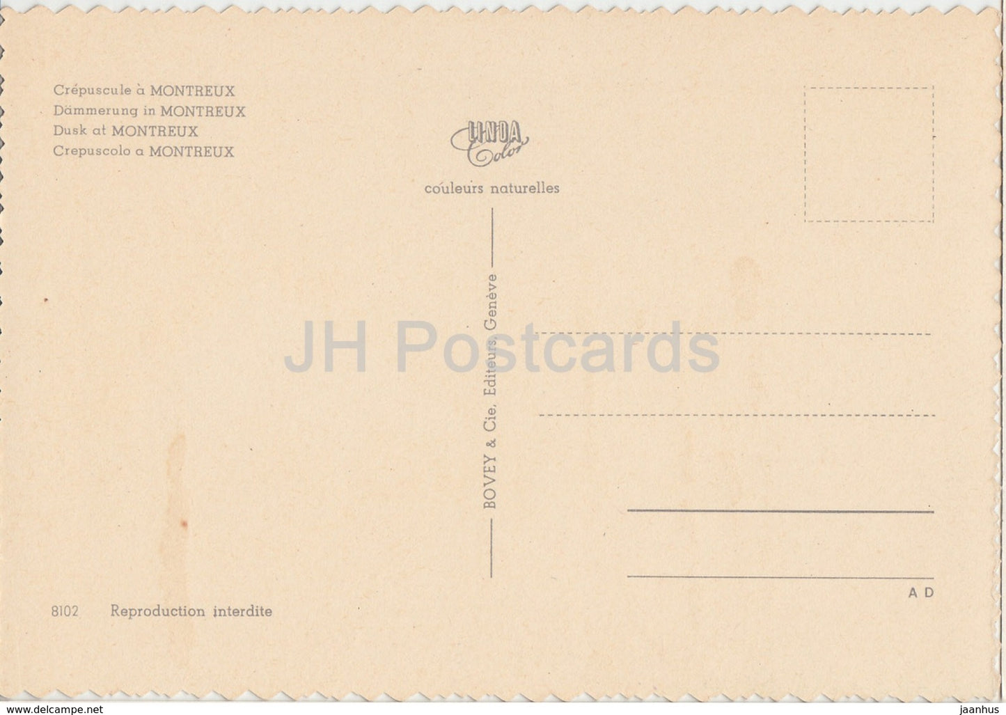 Crepuscule a Montreux - Dusk at Montreux - 8102 - Switzerland - unused
