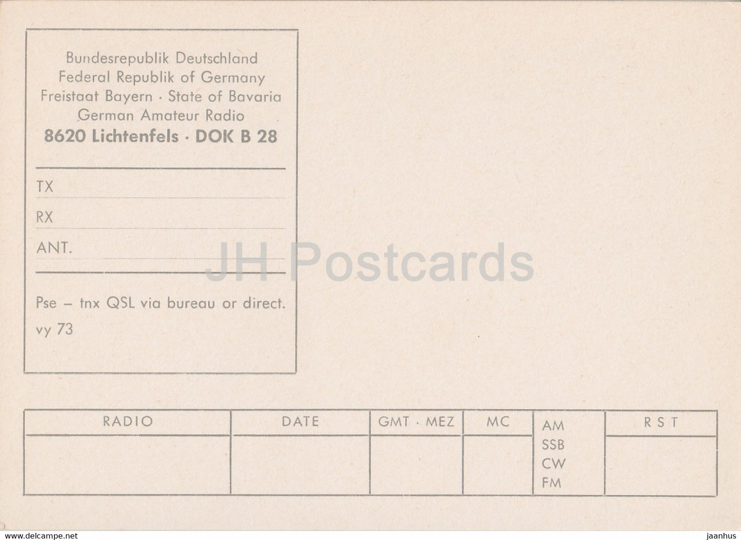 Lichtenfels - Bayern - carte - carte QSL - Allemagne - inutilisée