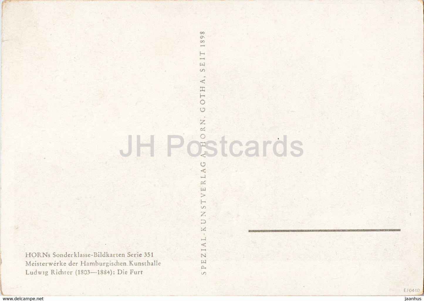 peinture de Ludwig Richter - Die Furt - Art allemand - Allemagne - inutilisé