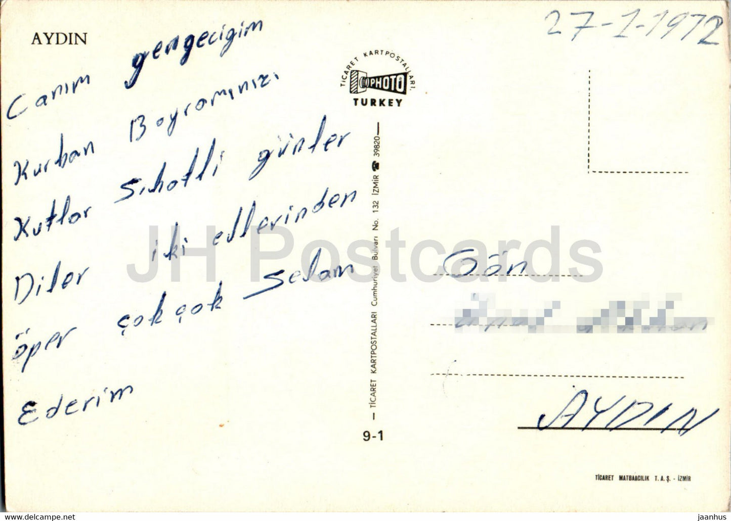 Aydin - multiview - 9-1 - 1972 - Turkey - used